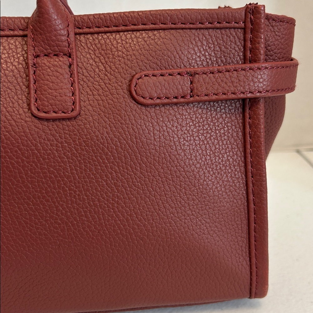 Elegant Cognac Brown Authentic Leather Tote Bag Doctor Bag - Picture 3 of 10
